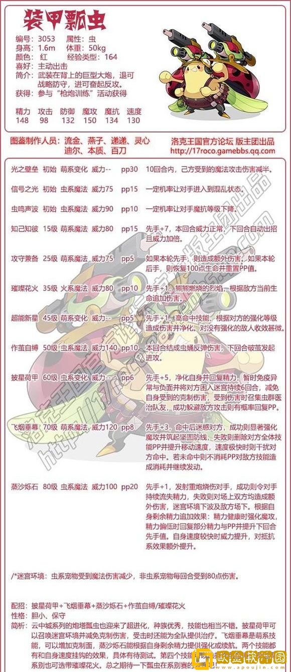 洛克王国装甲瓢虫厉害吗 装甲瓢虫技能表图鉴