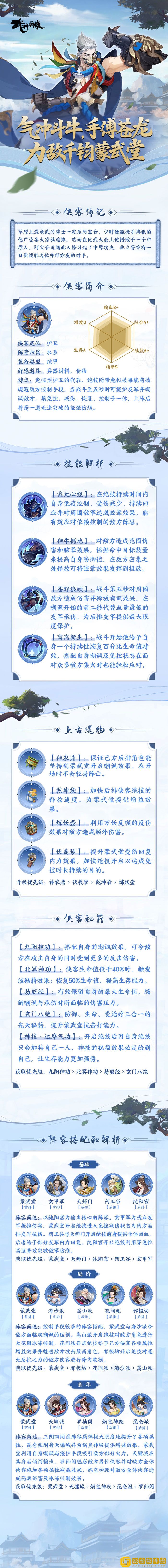 武林闲侠蒙武堂怎么样 武林闲侠蒙武堂技能强度分析