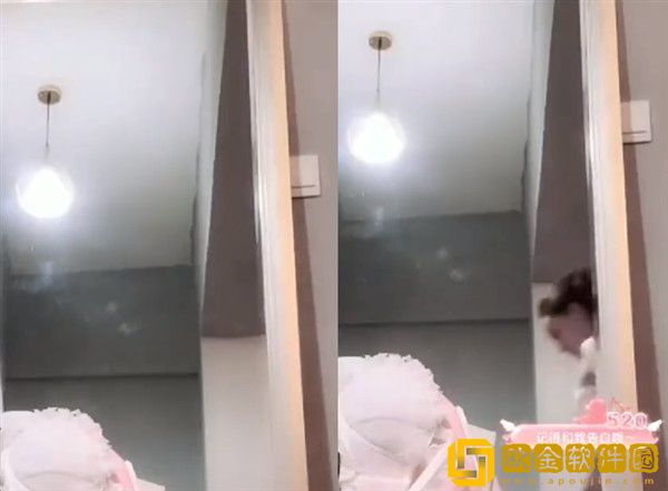 抖音女神丽宝宝吖直播换衣服，镜子反光，网友：求回放！