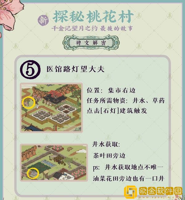 江南百景图手游探秘桃花村最后的故事通关攻略