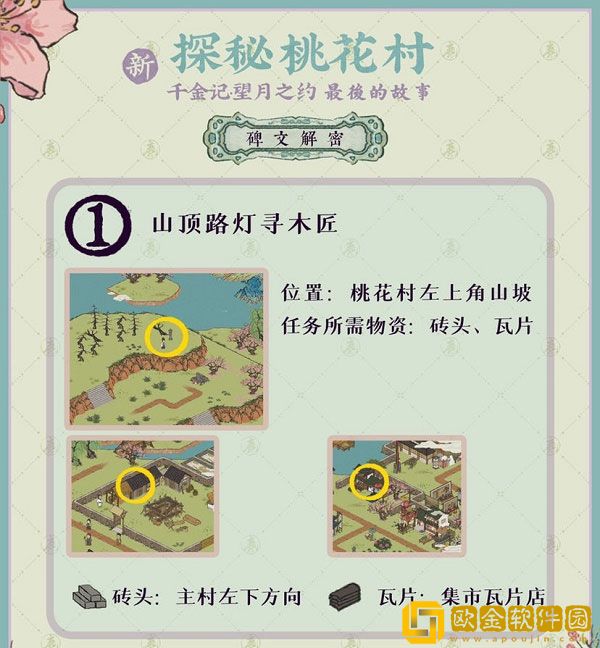 江南百景图手游探秘桃花村最后的故事通关攻略