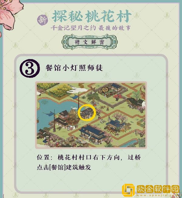 江南百景图手游探秘桃花村最后的故事通关攻略