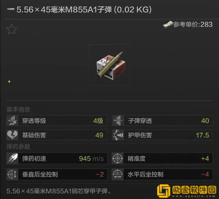 暗区突围M855A1子弹怎么样 M855A1子弹属性介绍
