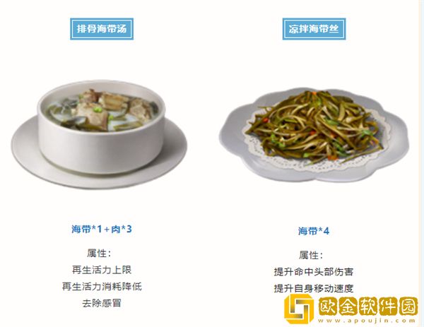 明日之后海带食谱有哪些 明日之后海带食谱有哪些