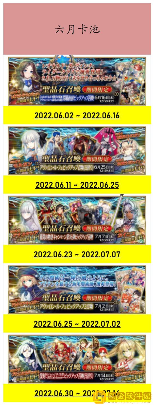 2022FGO国服卡池顺序时间表