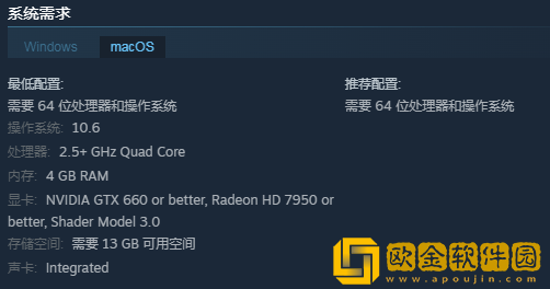 大多数游戏配置要求一览