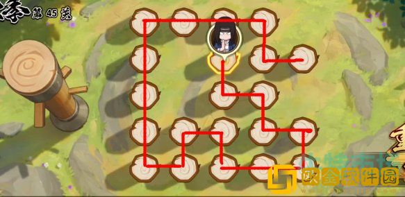《火影忍者手游》功夫一笔画45关攻略