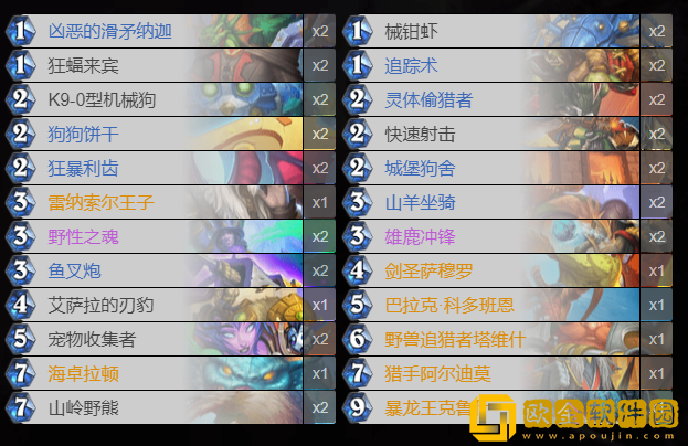 炉石传说灵种猎卡组 炉石传说纳斯利亚堡的悬案灵种猎卡组代码