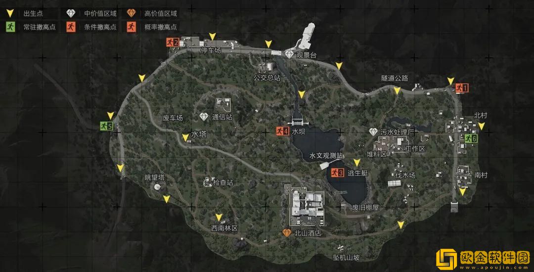 暗区突围北山出生点分布图 暗区突围北山出生点大全