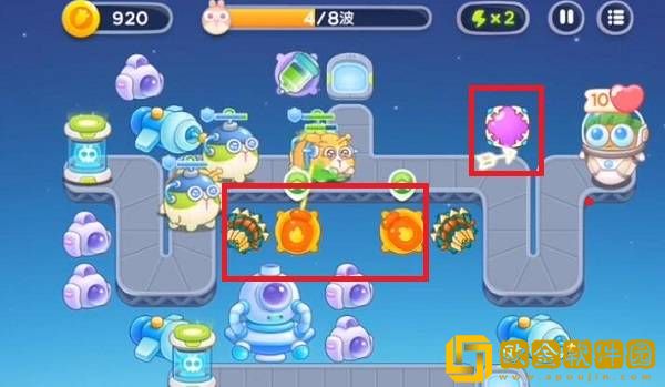 保卫萝卜4太空穿越第21关通关攻略