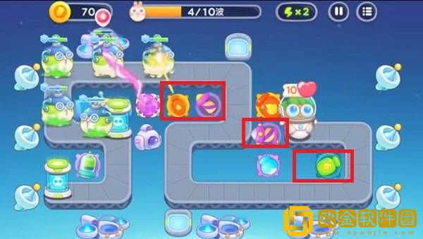 保卫萝卜4太空穿越第6关通关攻略