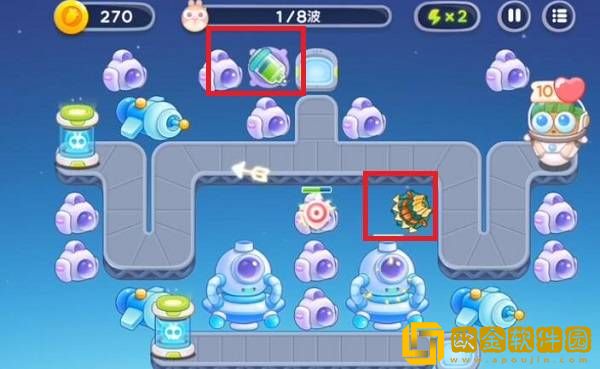 保卫萝卜4太空穿越第21关通关攻略