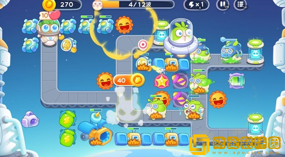 保卫萝卜4太空穿越40关过关攻略