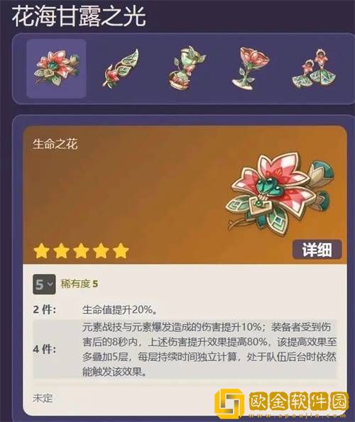 水仙之梦/花海甘露圣遗物属性详情介绍