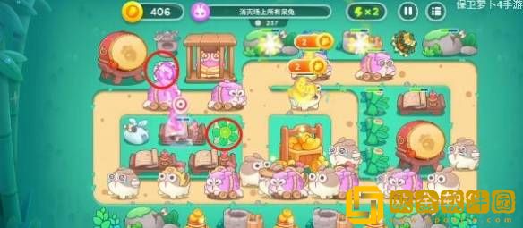 保卫萝卜4喜乐月饼节第2关通关攻略