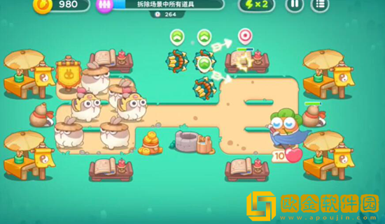 保卫萝卜4喜乐月饼节第12关通关攻略