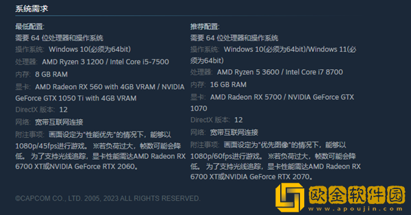 生化危机4重置版最低最更高配置要求介绍