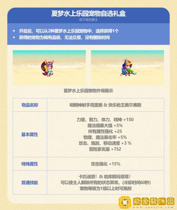 dnf2023夏日套宠物怎么样 夏日礼包宠物属性介绍