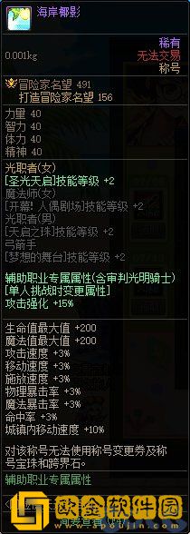 dnf签到称号怎么样 dnf海岸椰影称号属性介绍