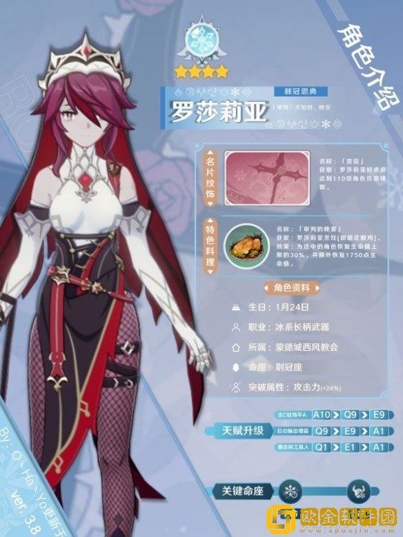 原神3.8版罗莎莉亚培养指南 罗莎莉亚怎么培养