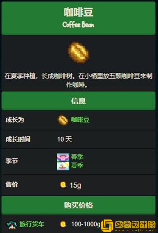 星露谷物语咖啡的用处介绍