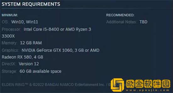 艾尔登法环Steam配置为什么没了