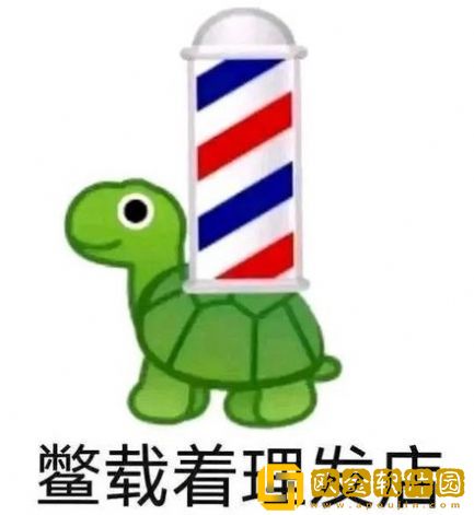 鳖载着理发店披甲龙龟表情包