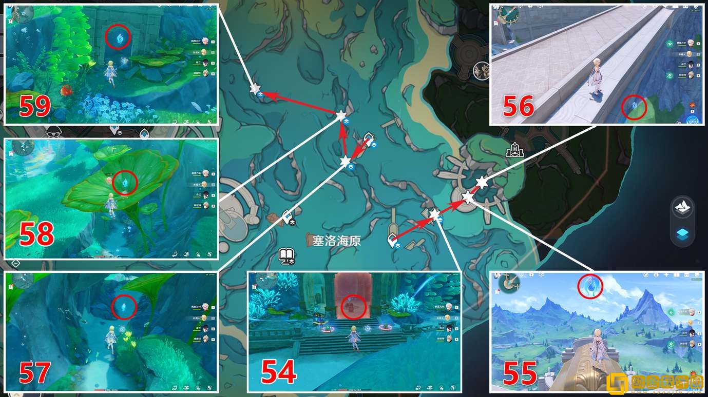 原神塞洛海原水神瞳分布图一览-原神塞洛海原水神瞳分布图汇总