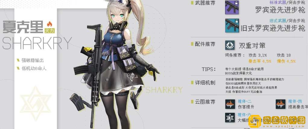 少女前线2追放夏克里技能强度分析-少女前线2追放夏克里技能强度一览