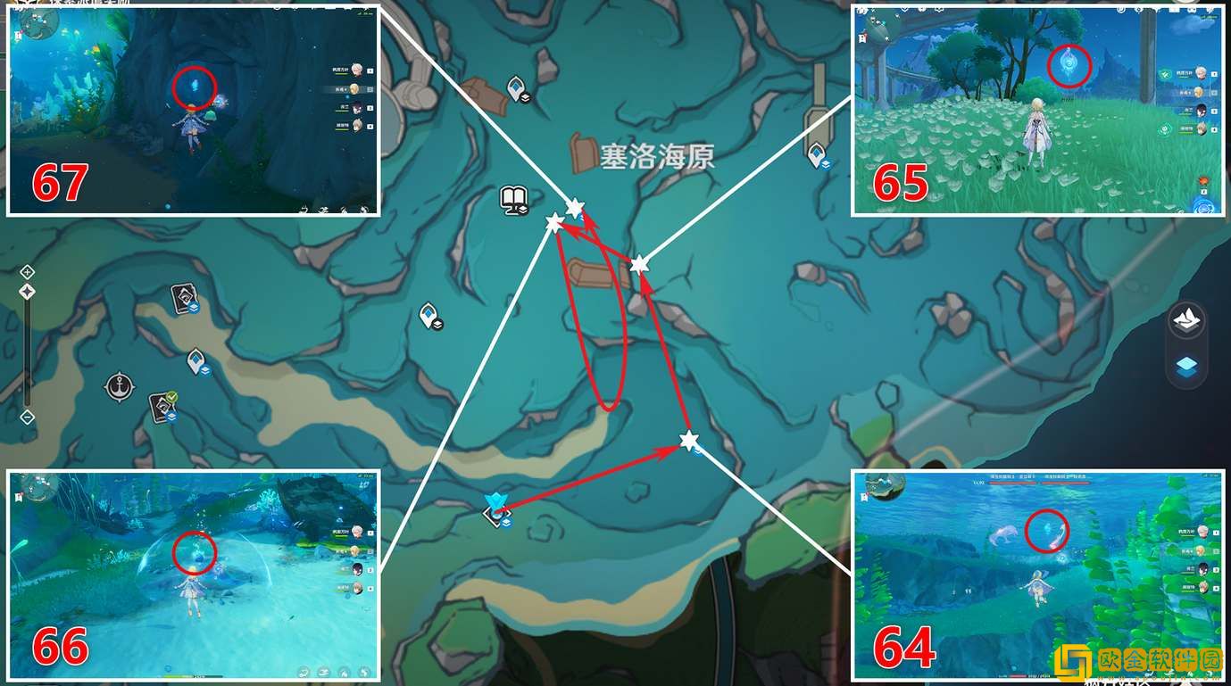 原神塞洛海原水神瞳分布图一览