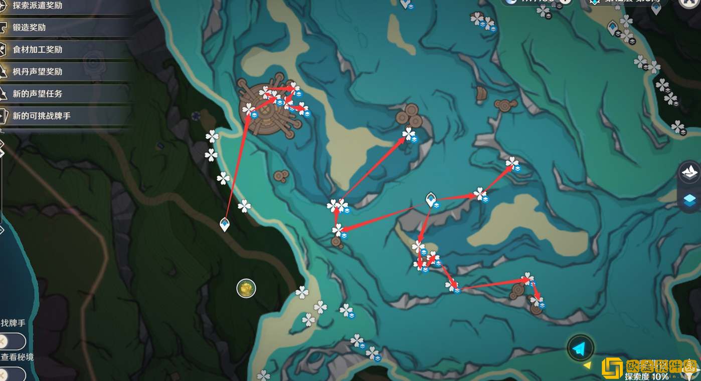 原神4.1幽光星星采集路线图分享