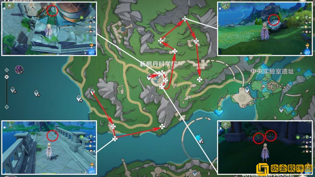 原神子探测单元采集路线图分享