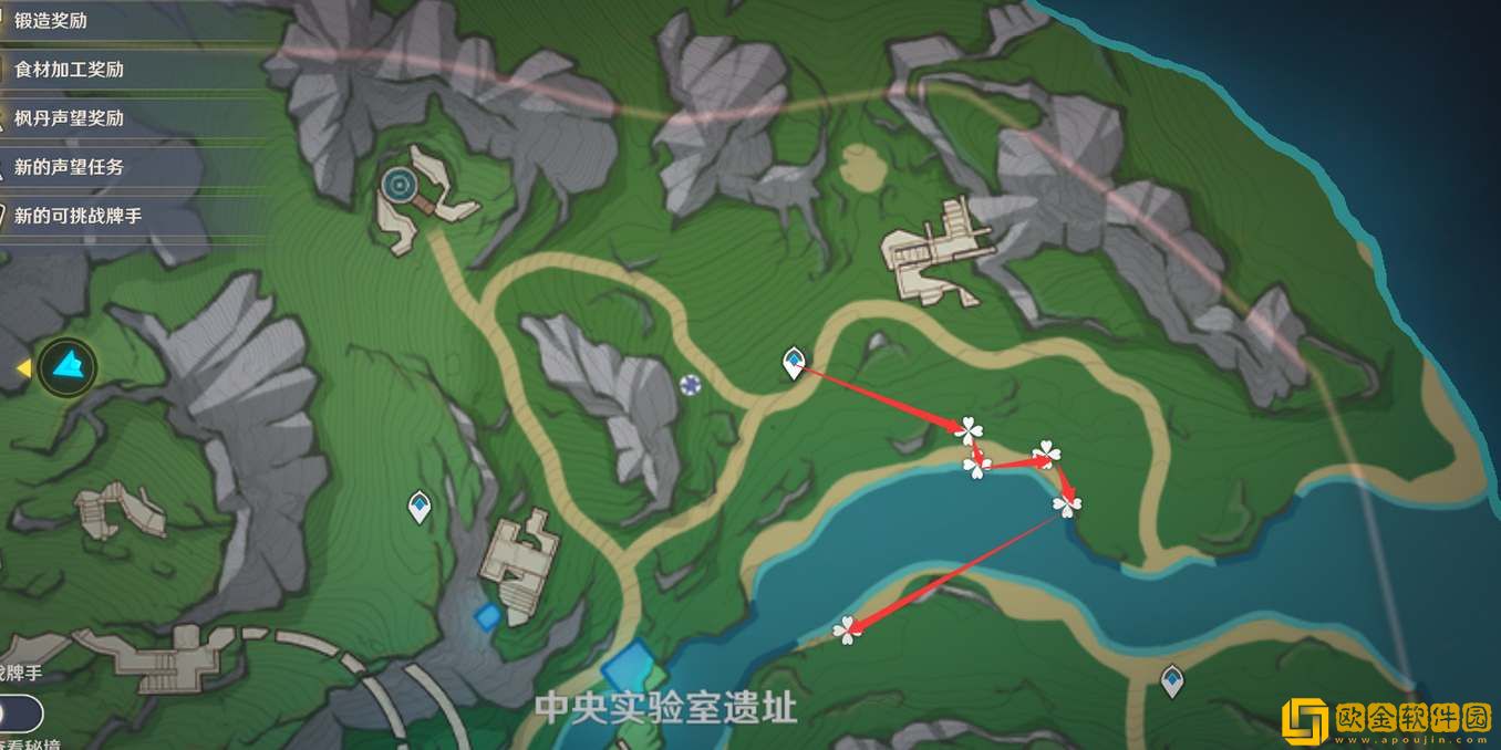 原神4.1幽光星星采集路线图分享