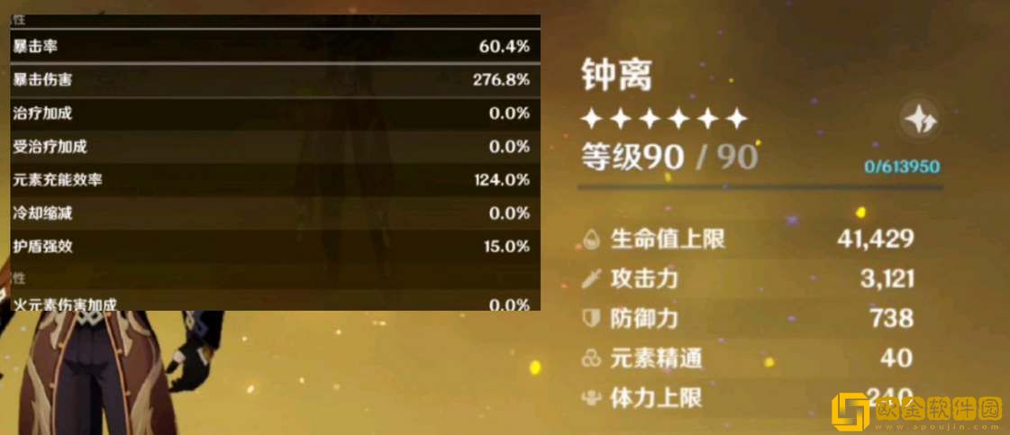 原神钟离毕业面板属性要求-原神钟离毕业面板属性一览