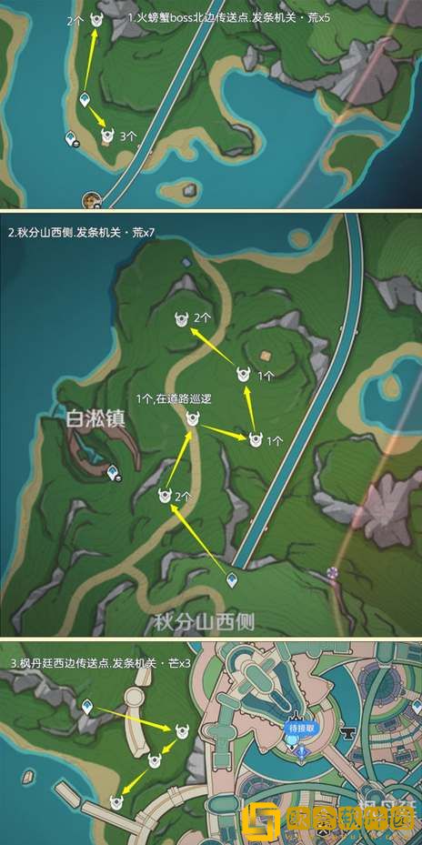 原神发条机关齿轮收集路线图