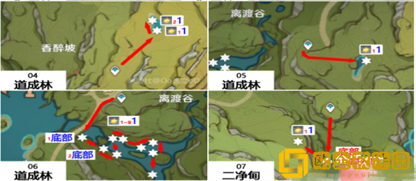 原神月莲采集的线路是什么样