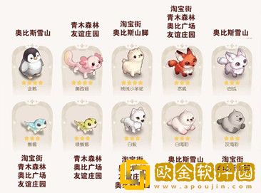 奥比岛手游宠物分布位置在哪里