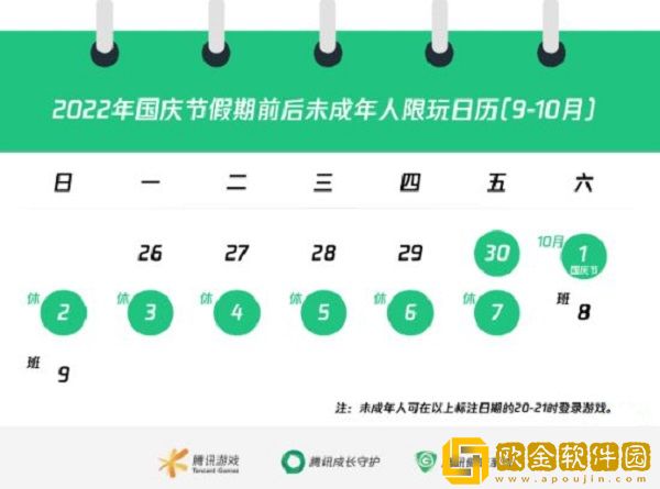 王者荣耀未成年人国庆可以玩多久-王者荣耀未成年人国庆期间游戏时间介绍