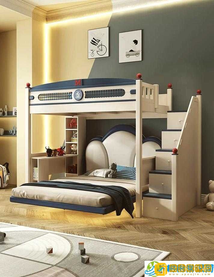 超级实用的美式交错式上下床-家居必备之选