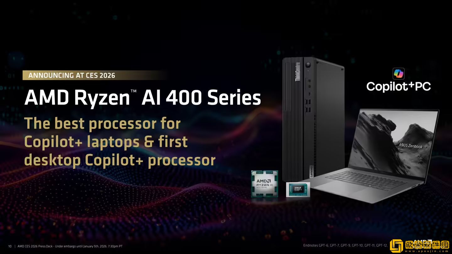 CES2026：AMD发布锐龙AI-400系列处理器