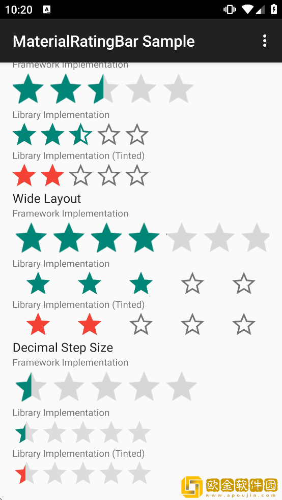 MaterialRatingBar Sample软件下载