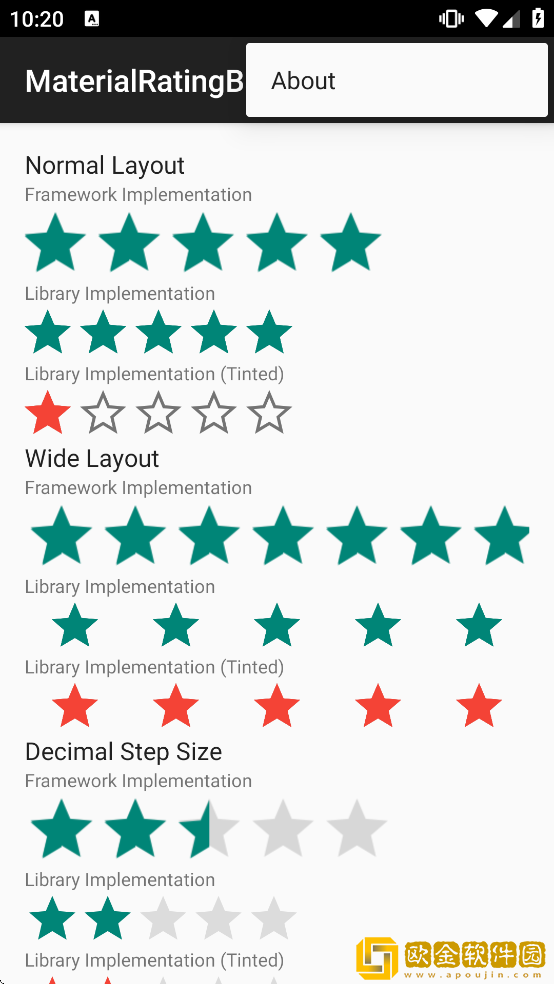MaterialRatingBar Sample软件下载