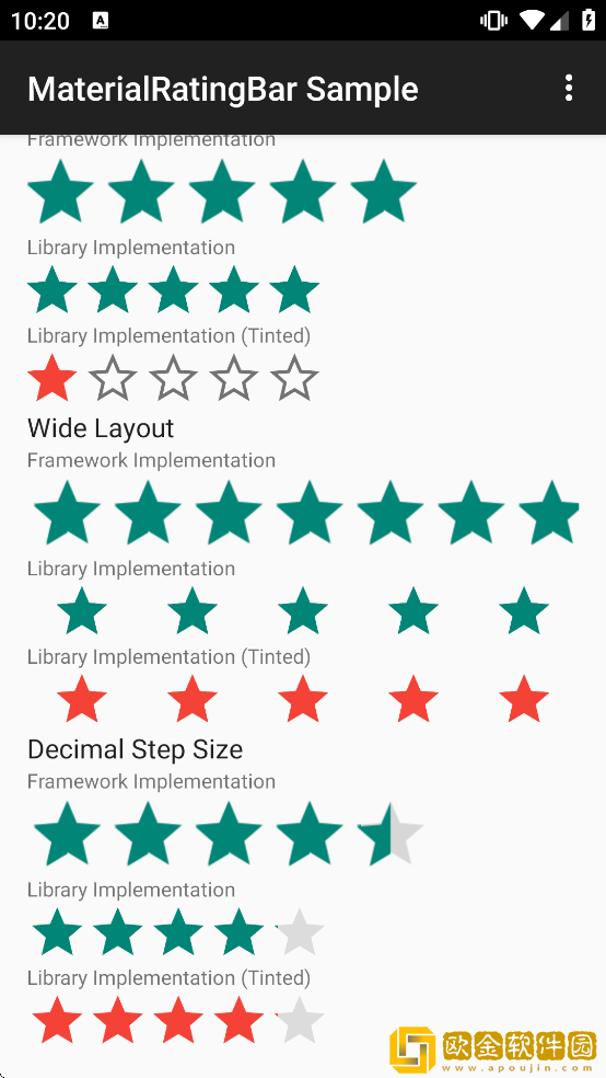 MaterialRatingBar Sample软件下载