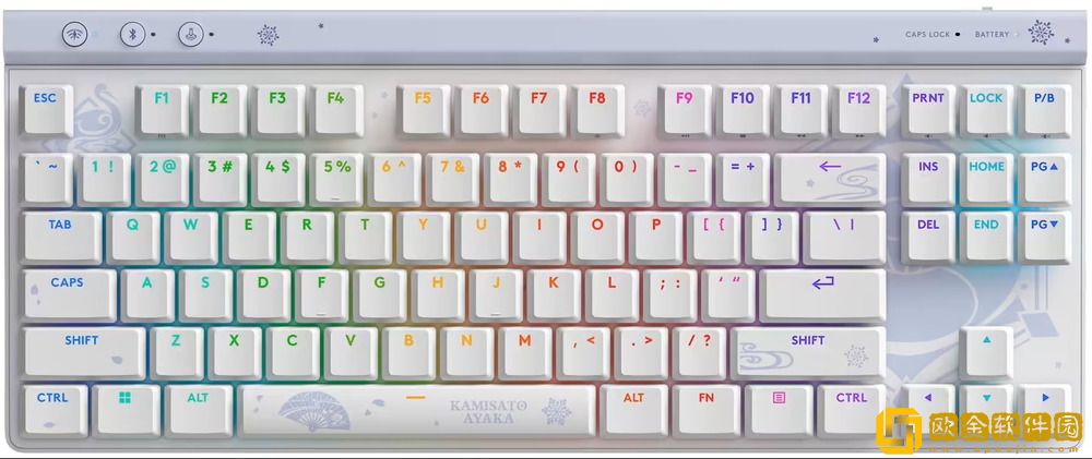 罗技推出原神神里绫华定制款无线耳机和键盘