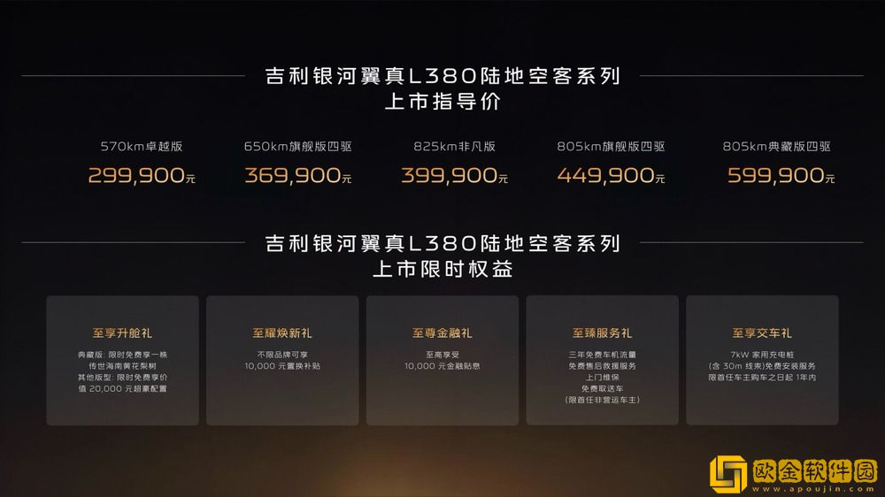 吉利银河翼真L380上市-售价29.99万元-59.99万元