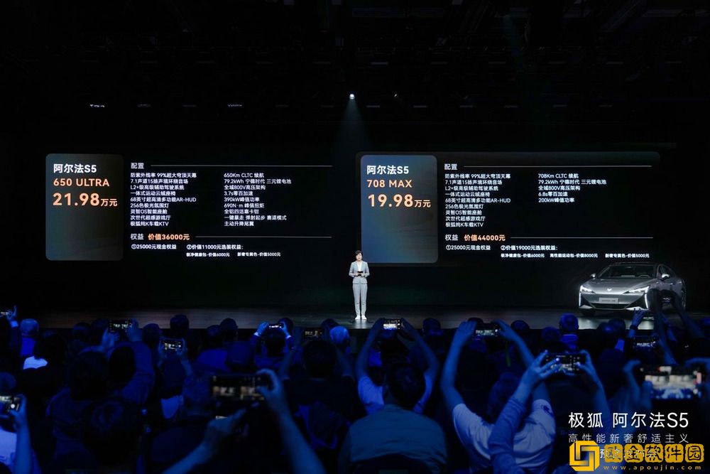限时预售权益价格17.48万元起-高性能纯电轿车极狐阿尔法S5超能来袭